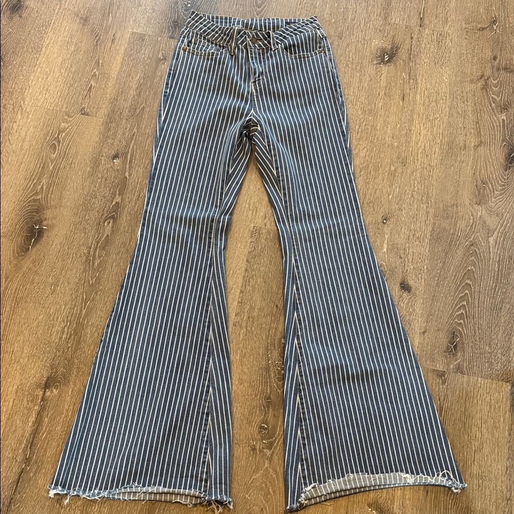 Judy Blue Striped Flare Jeans